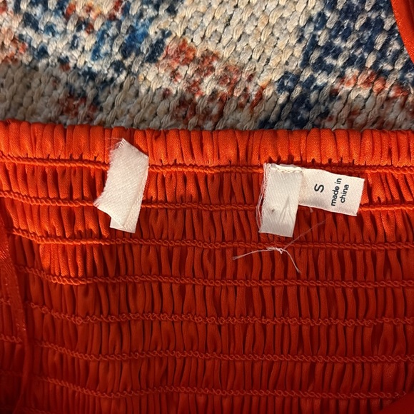 ASTR the Label Mariela Satin Midi Dress in Tangerine SZ S NWOT - Picture 3 of 5